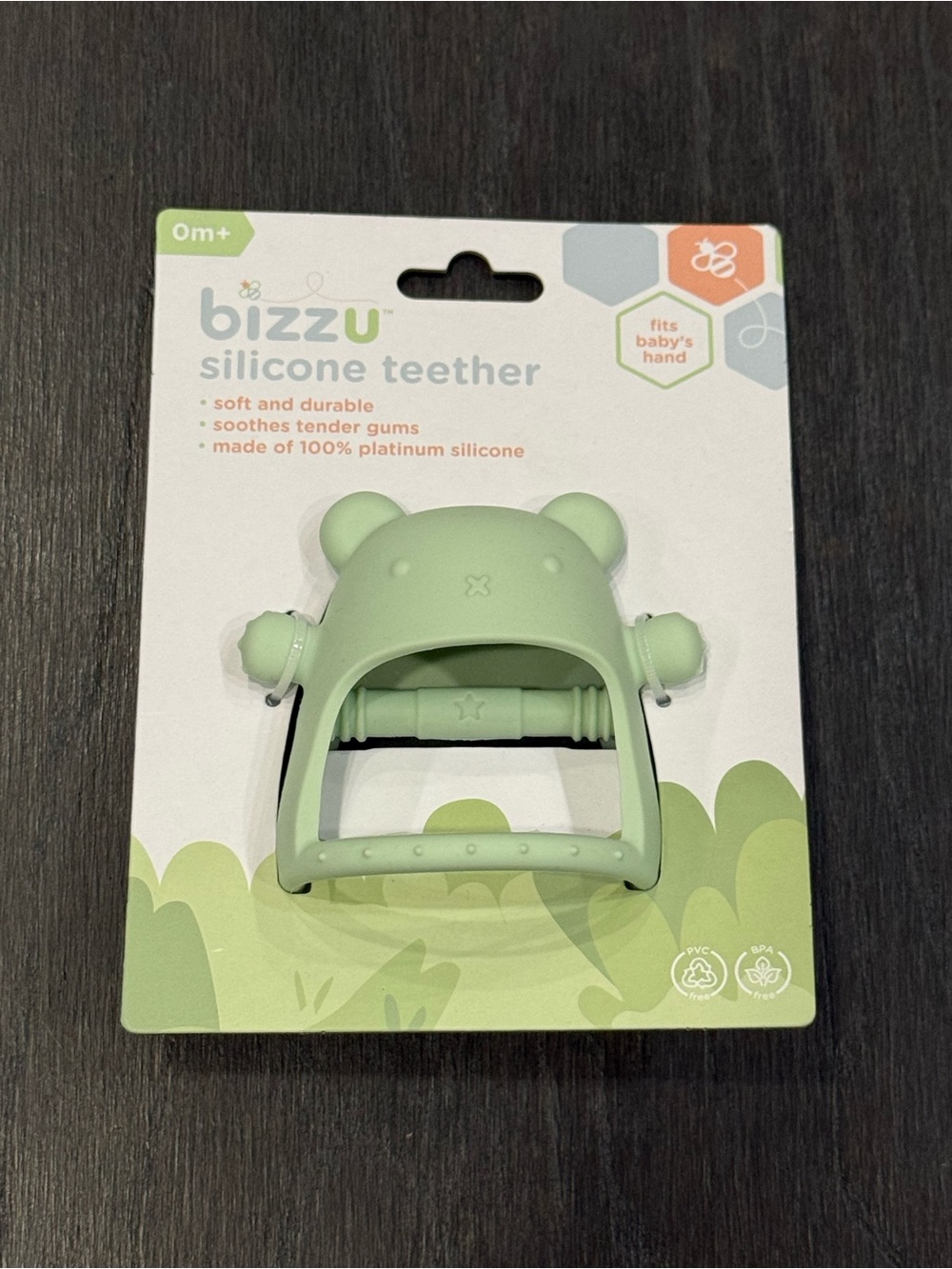 New Bizzu Mint Silicone Baby Teether